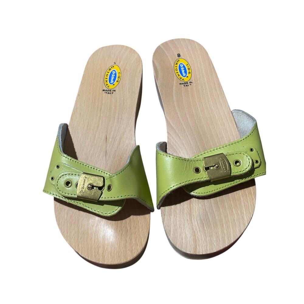 Dr. Scholl’s  8 vintage original lime leather exercise sandal made in italy nwt